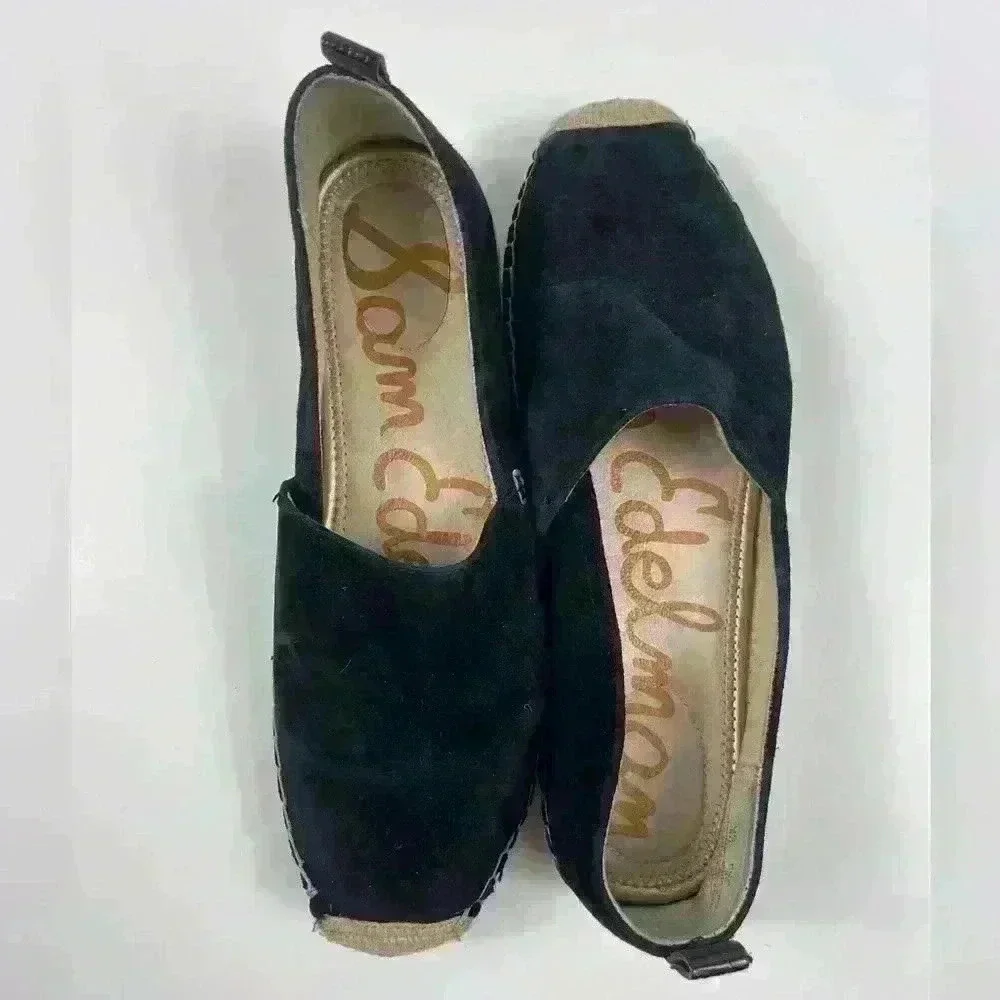 Sam Edelman Womens Carrin Platform Espadrille Slip-On Black Suede 8 Sandal Shoe - Picture 15 of 15